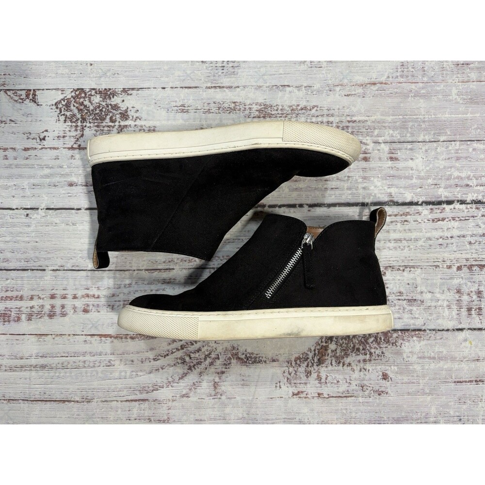 J. Crew - Women's Size 9 - Faux Suede High Top Shoes Size - Black With Zipper